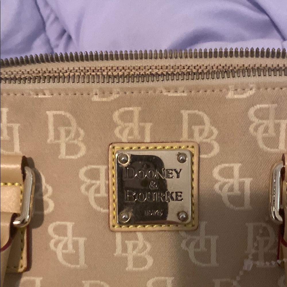 Dooney & Bourke Tan Monogram Satchel - Picture 2 of 10